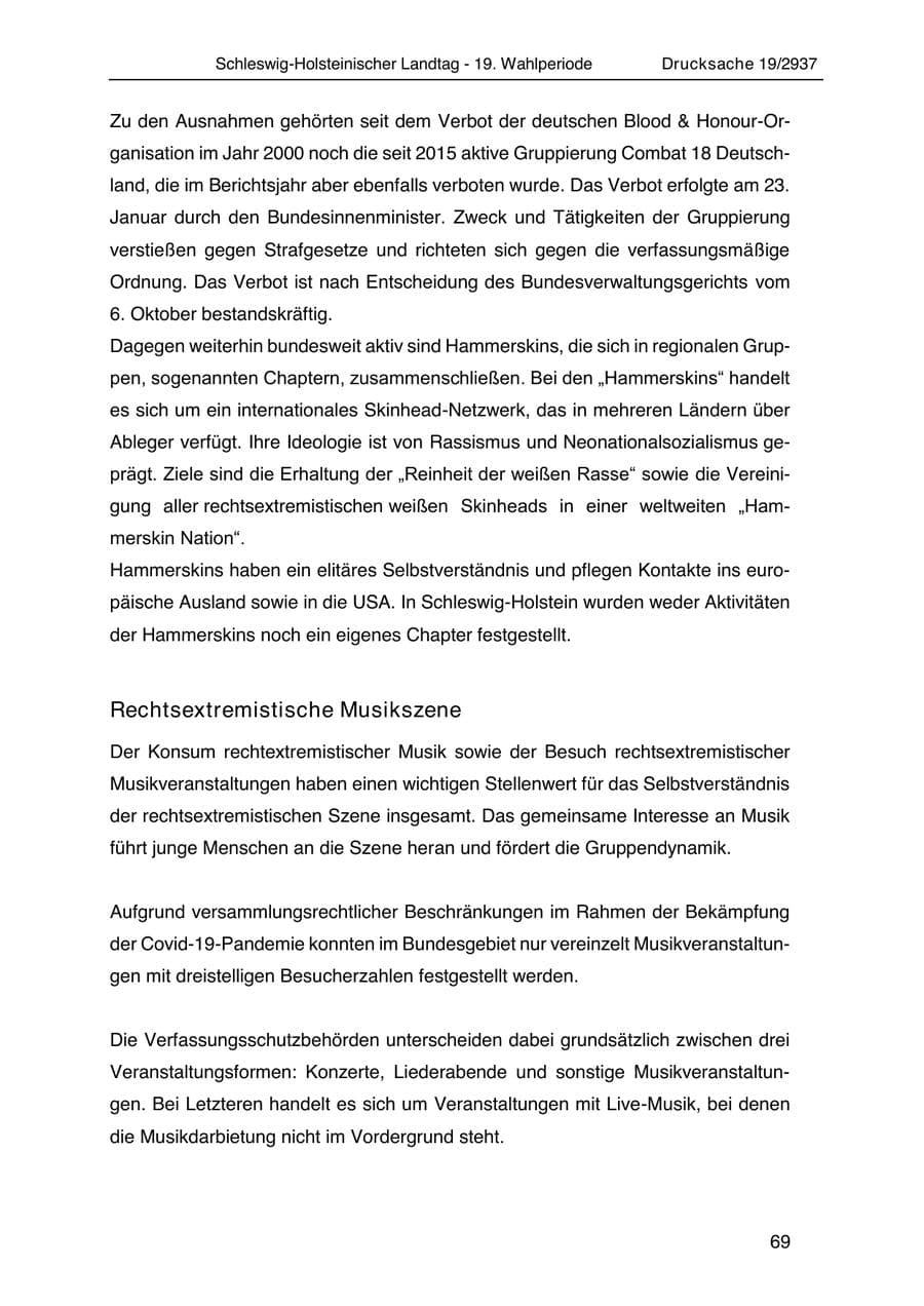 Seite 81 des Verfassungsschutzbericht 2020 Schleswig-Holstein