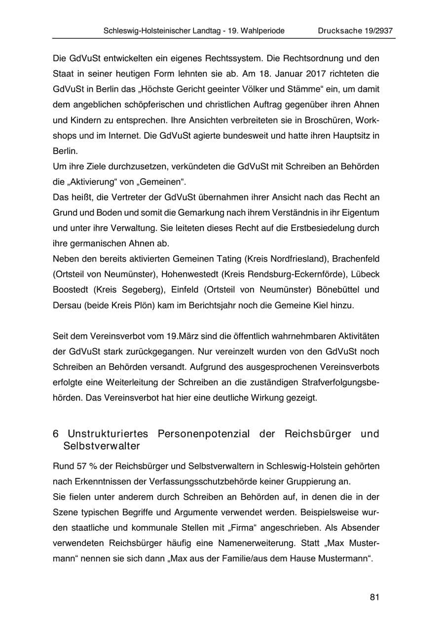 Seite 93 des Verfassungsschutzbericht 2020 Schleswig-Holstein
