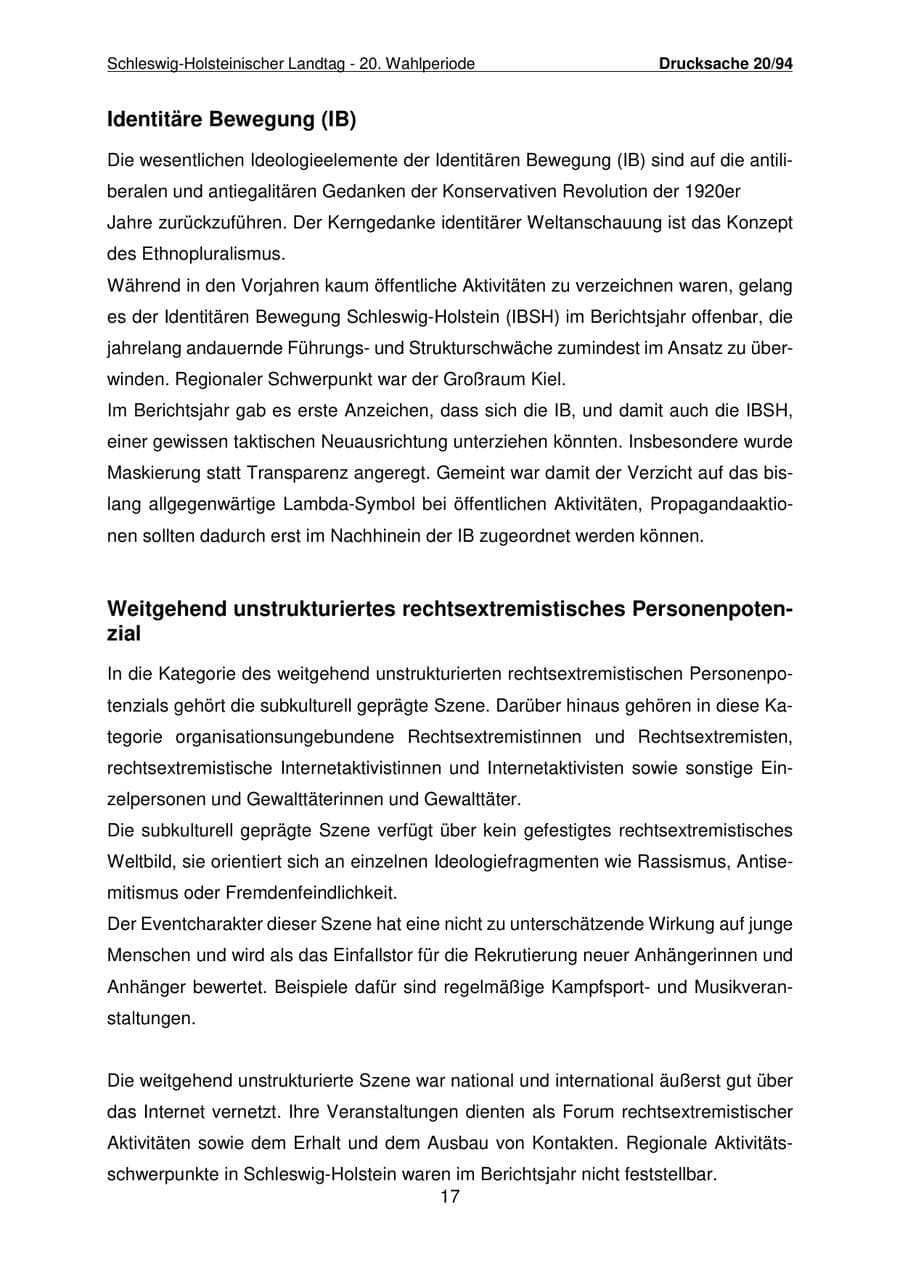 Seite 18 des Verfassungsschutzbericht 2021 Schleswig-Holstein