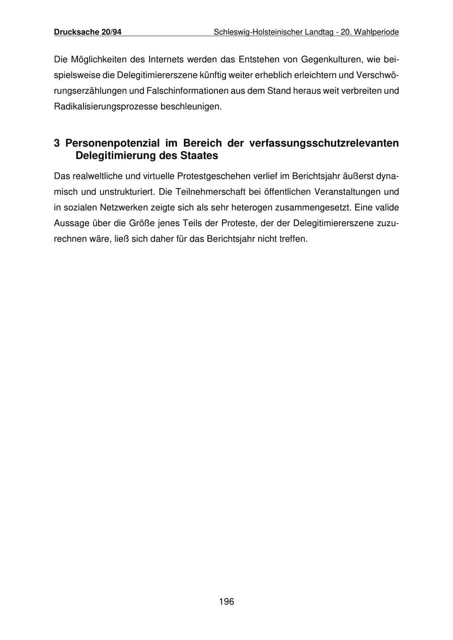 Seite 197 des Verfassungsschutzbericht 2021 Schleswig-Holstein