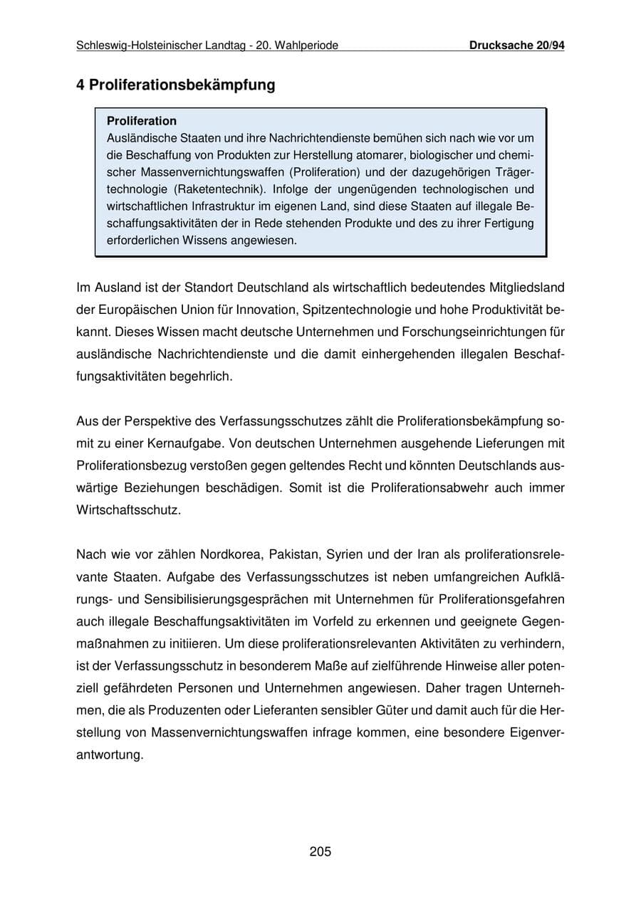 Seite 206 des Verfassungsschutzbericht 2021 Schleswig-Holstein