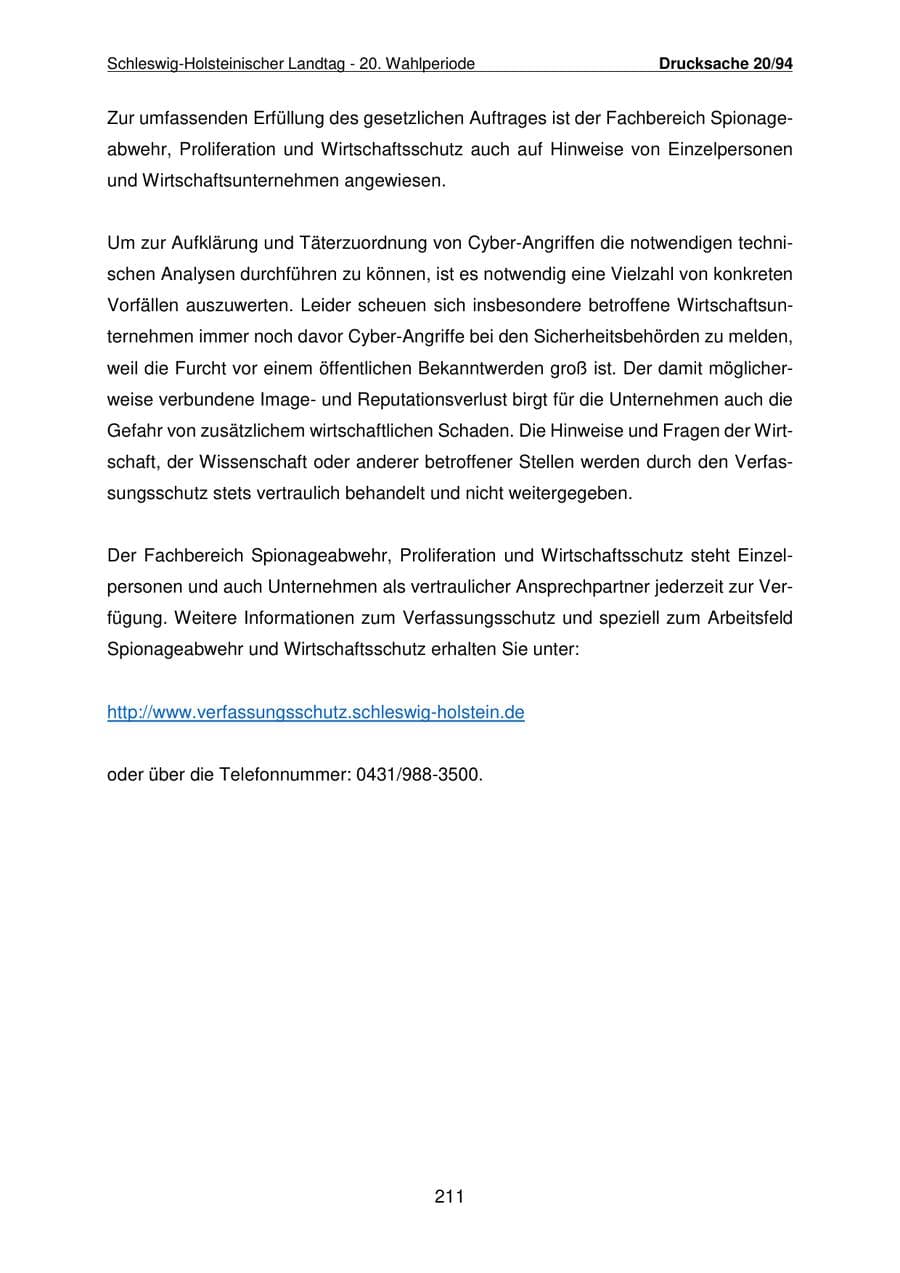 Seite 212 des Verfassungsschutzbericht 2021 Schleswig-Holstein