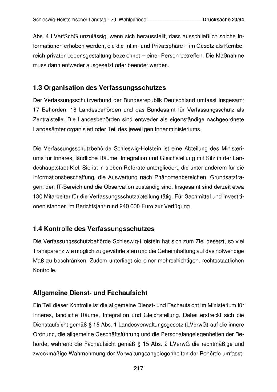 Seite 218 des Verfassungsschutzbericht 2021 Schleswig-Holstein