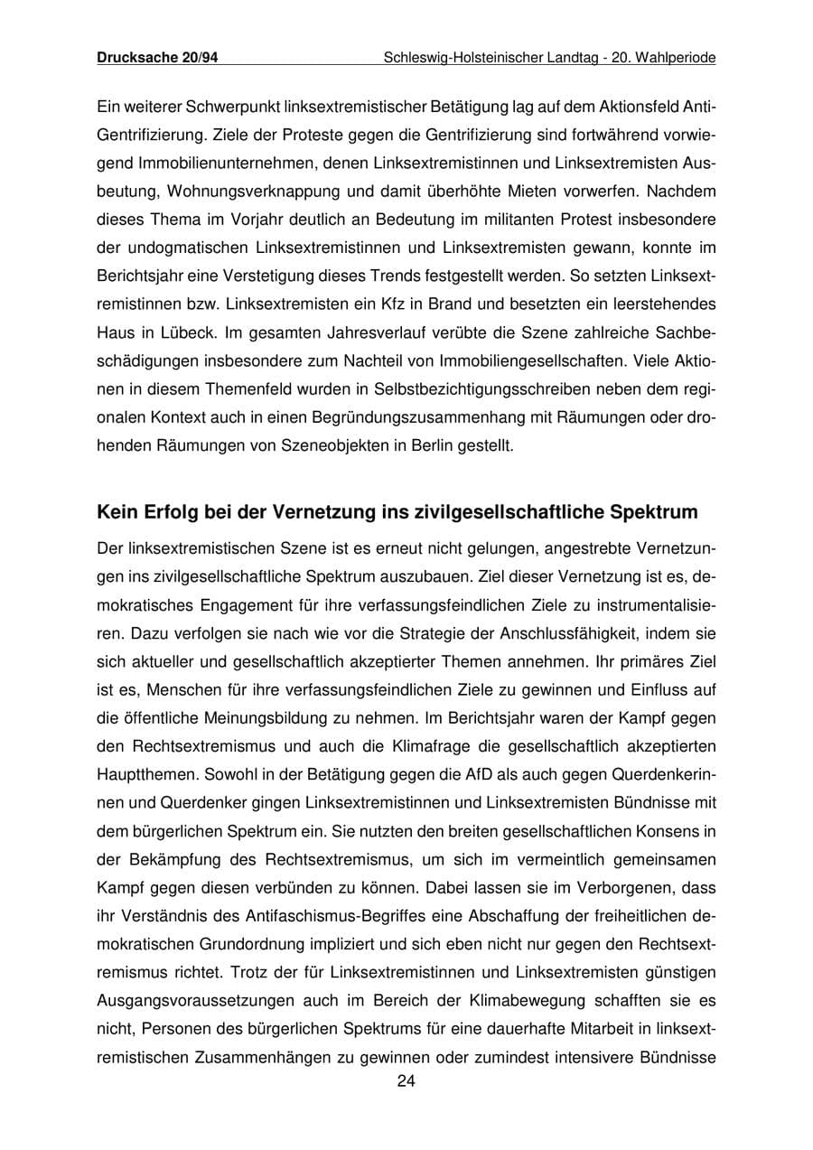 Seite 25 des Verfassungsschutzbericht 2021 Schleswig-Holstein