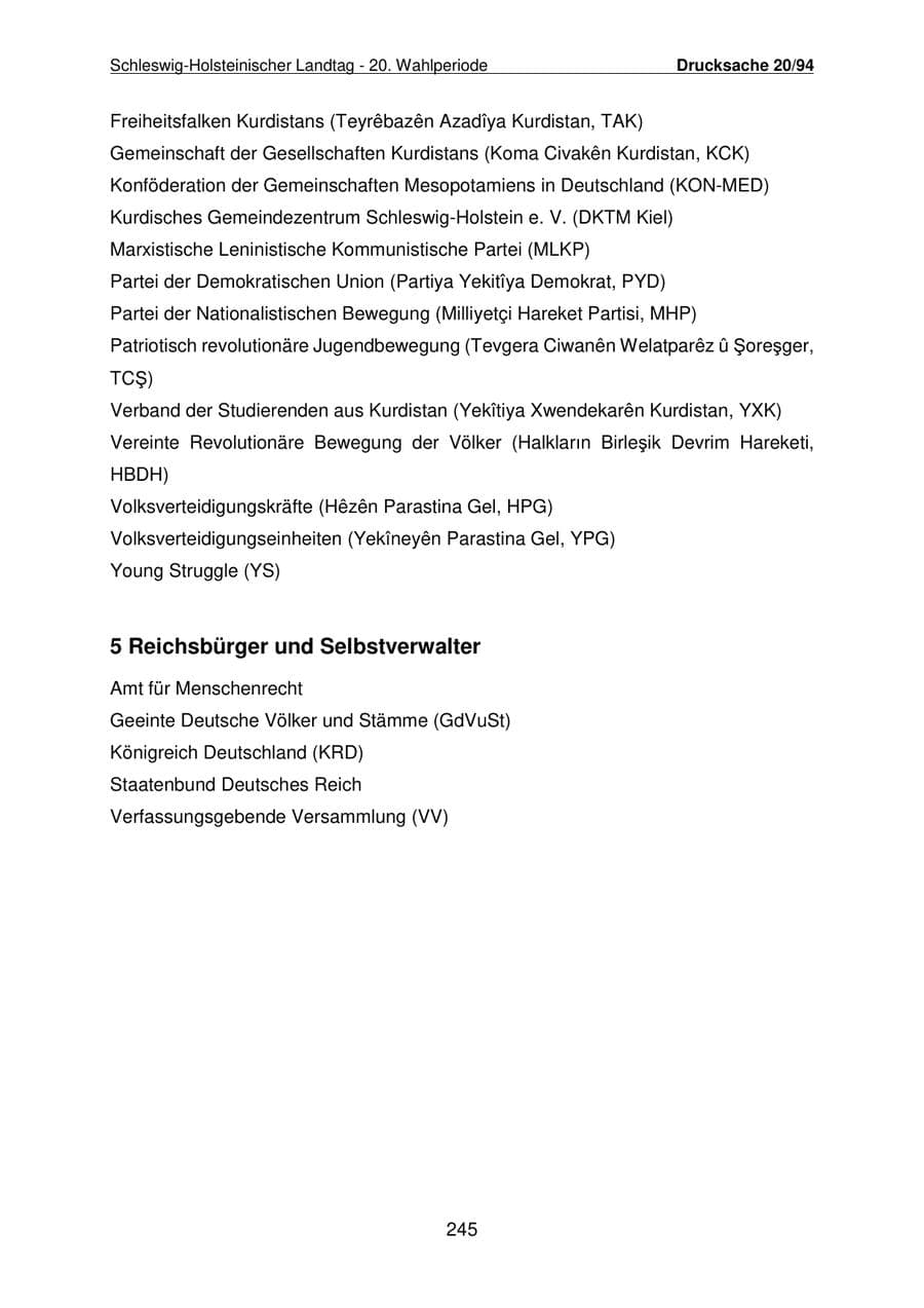 Seite 246 des Verfassungsschutzbericht 2021 Schleswig-Holstein