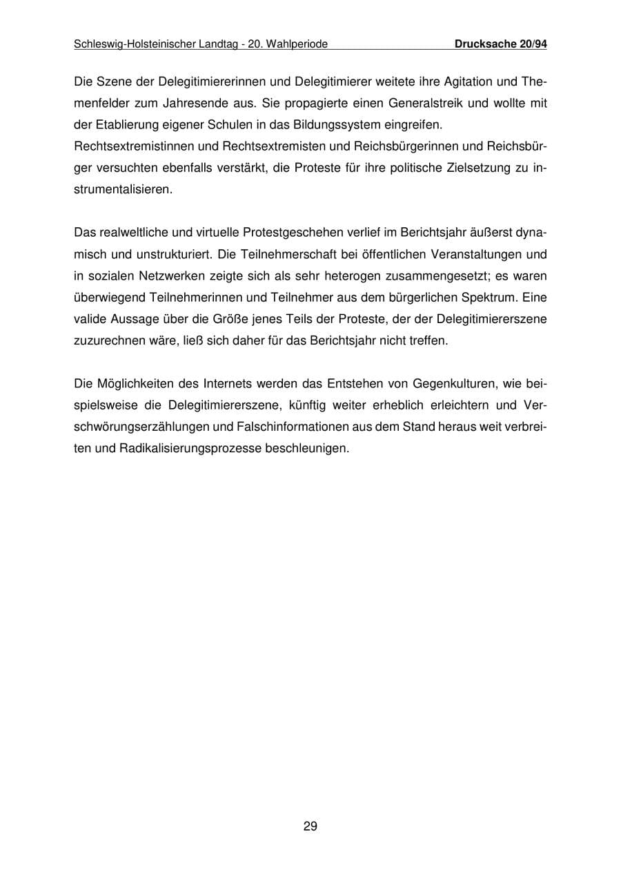Seite 30 des Verfassungsschutzbericht 2021 Schleswig-Holstein