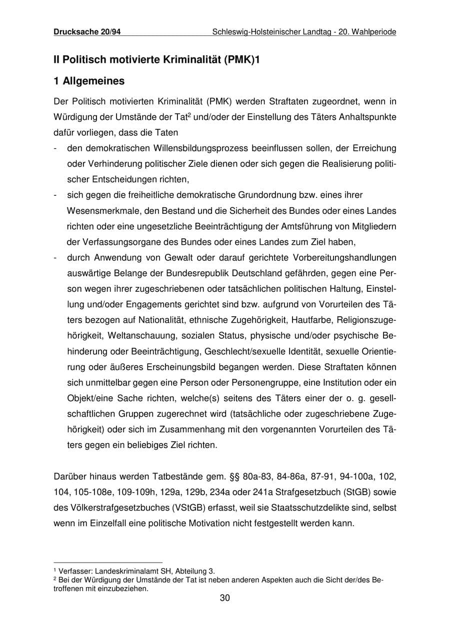 Seite 31 des Verfassungsschutzbericht 2021 Schleswig-Holstein