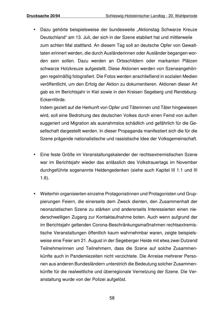 Seite 59 des Verfassungsschutzbericht 2021 Schleswig-Holstein