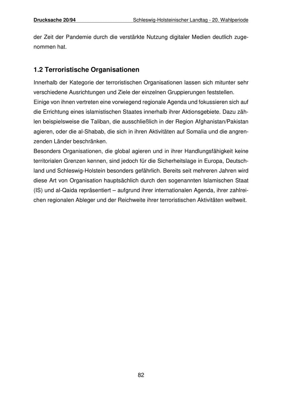 Seite 83 des Verfassungsschutzbericht 2021 Schleswig-Holstein