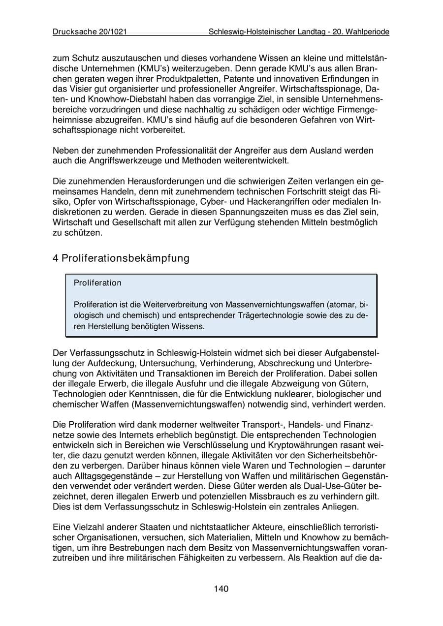 Seite 142 des Verfassungsschutzbericht 2022 Schleswig-Holstein