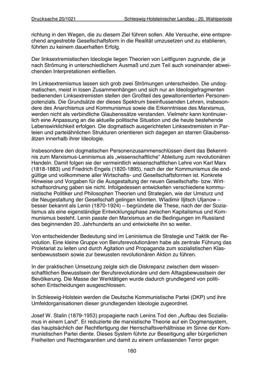 Seite 162 des Verfassungsschutzbericht 2022 Schleswig-Holstein