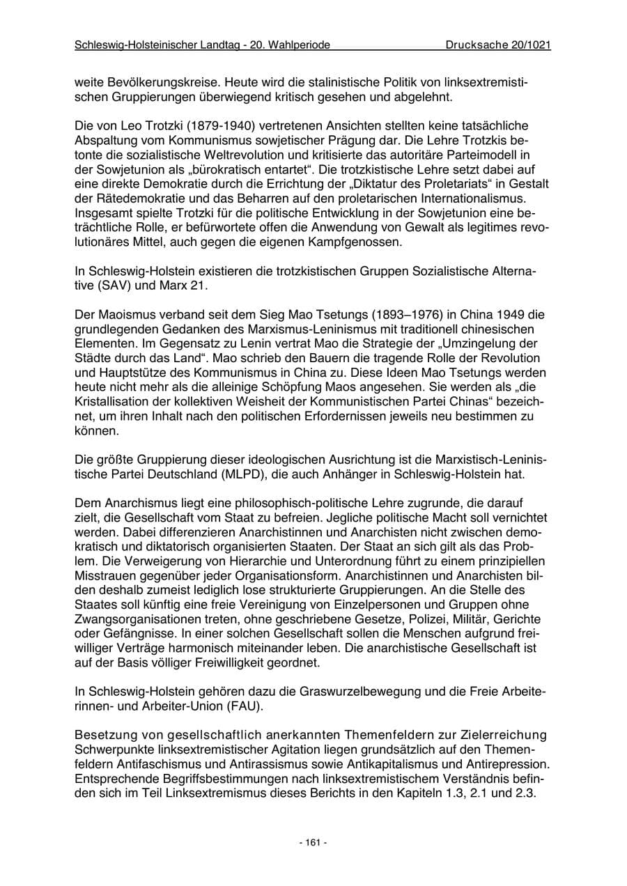 Seite 163 des Verfassungsschutzbericht 2022 Schleswig-Holstein