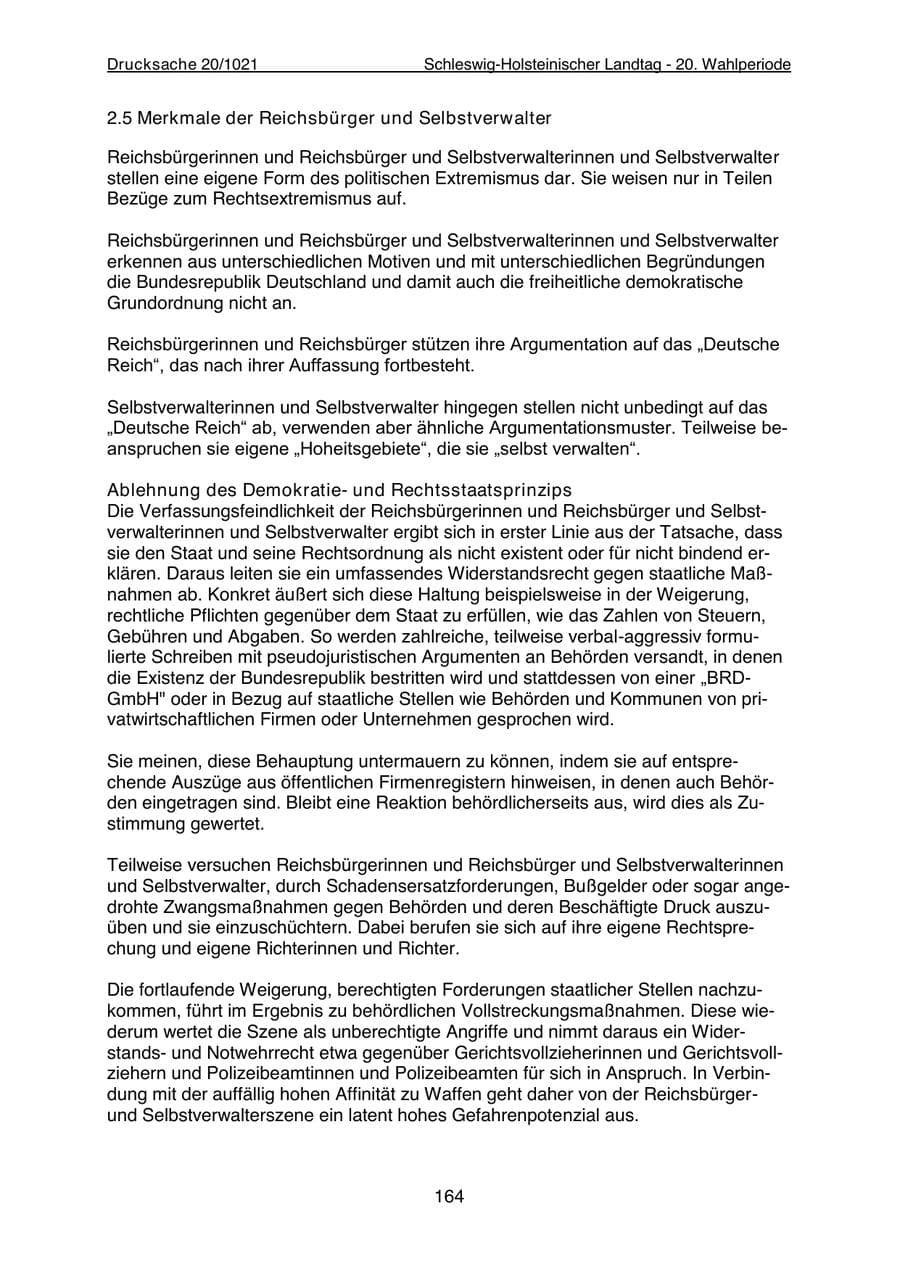 Seite 166 des Verfassungsschutzbericht 2022 Schleswig-Holstein