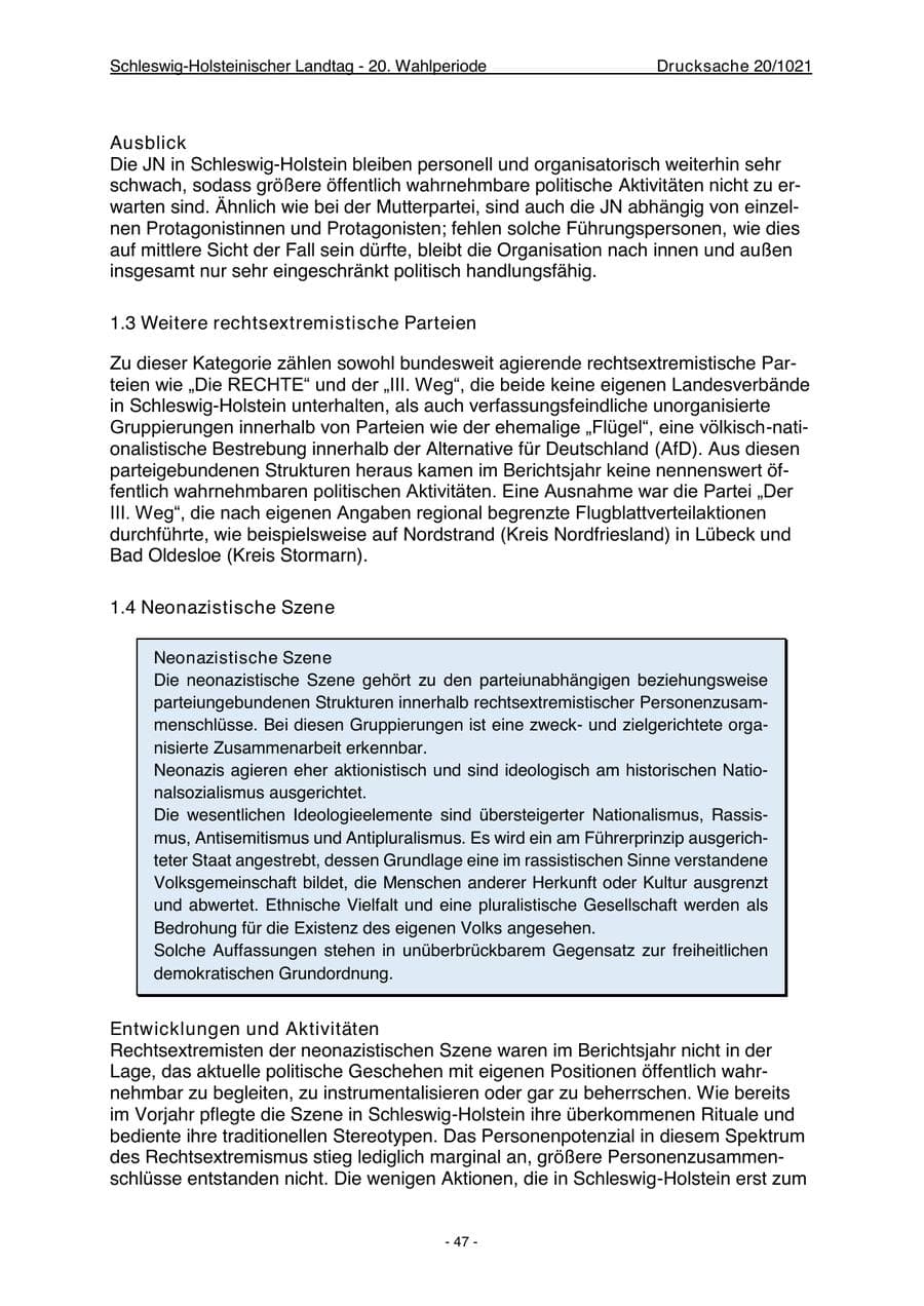 Seite 49 des Verfassungsschutzbericht 2022 Schleswig-Holstein