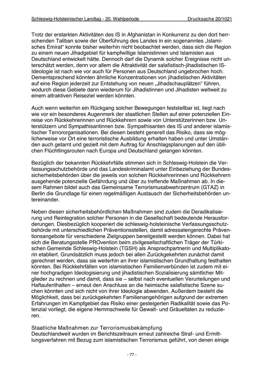 Seite 79 des Verfassungsschutzbericht 2022 Schleswig-Holstein