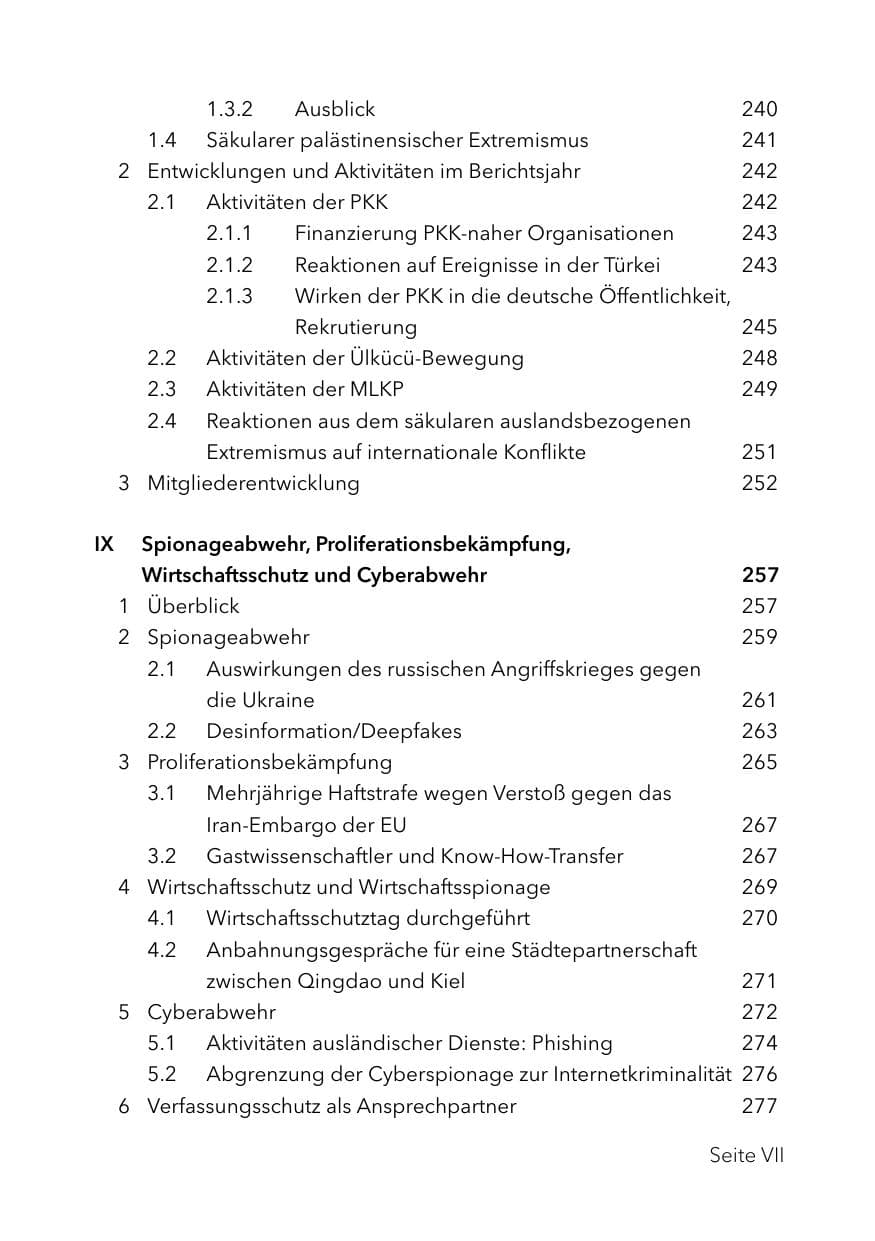 Seite 11 des Verfassungsschutzbericht 2023 Schleswig-Holstein