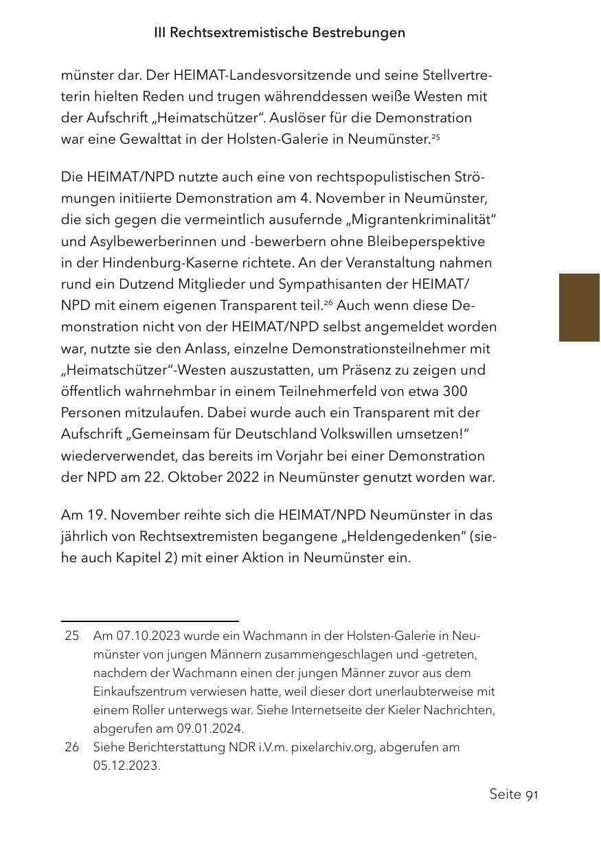 Seite 115 des Verfassungsschutzbericht 2023 Schleswig-Holstein