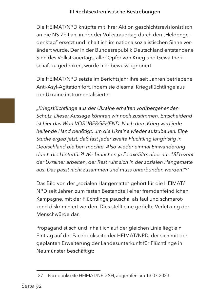 Seite 116 des Verfassungsschutzbericht 2023 Schleswig-Holstein