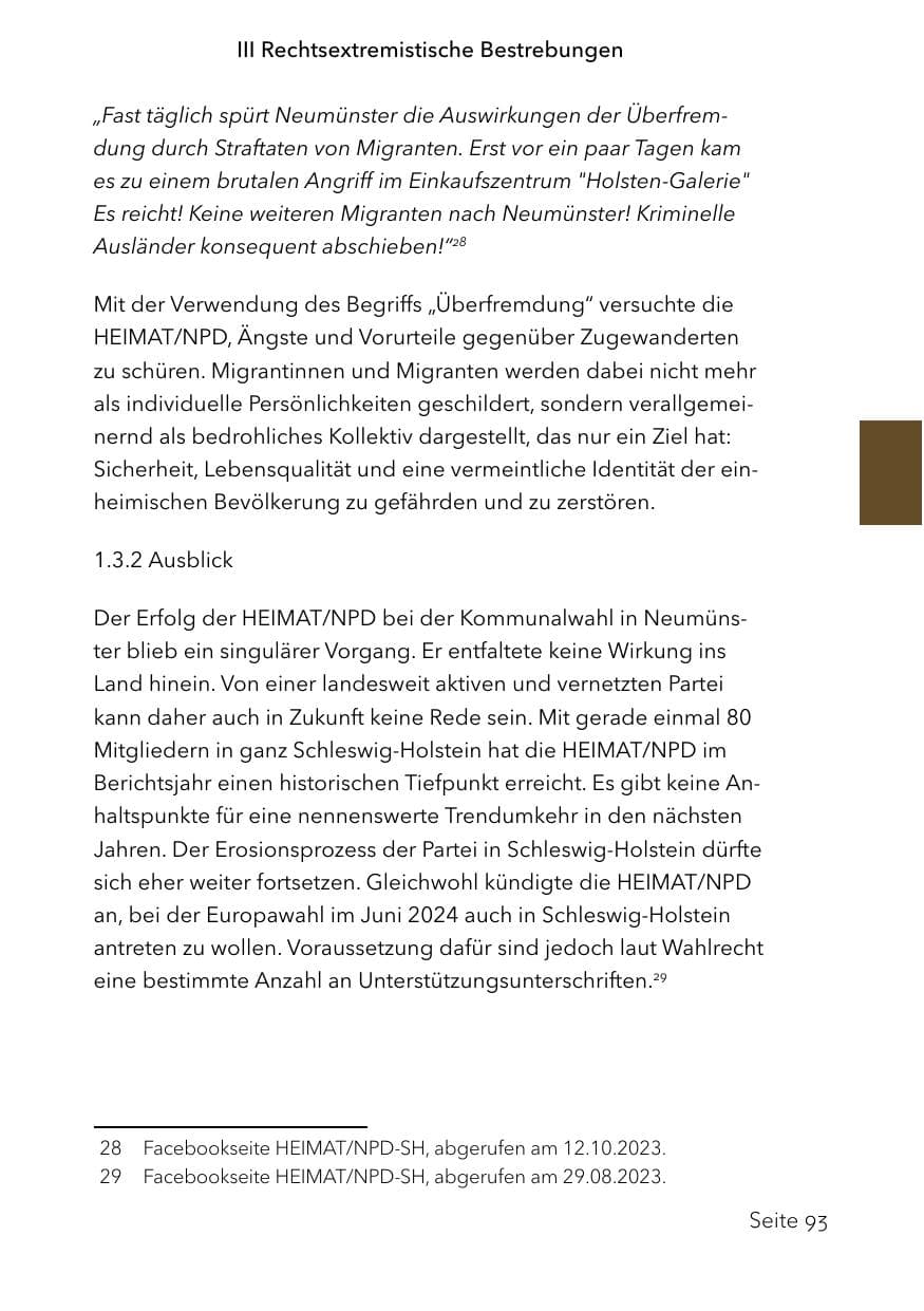 Seite 117 des Verfassungsschutzbericht 2023 Schleswig-Holstein