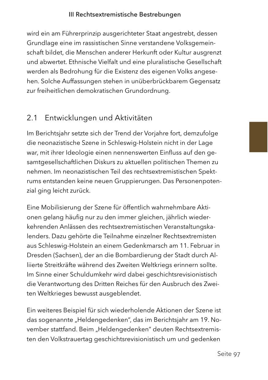 Seite 121 des Verfassungsschutzbericht 2023 Schleswig-Holstein