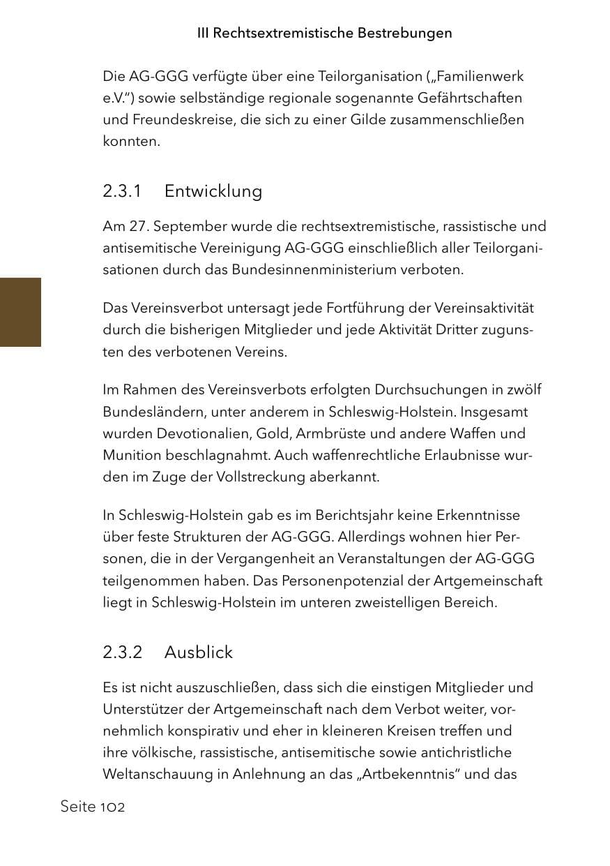 Seite 126 des Verfassungsschutzbericht 2023 Schleswig-Holstein