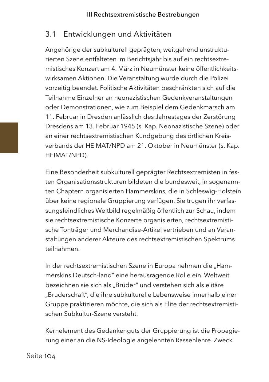 Seite 128 des Verfassungsschutzbericht 2023 Schleswig-Holstein