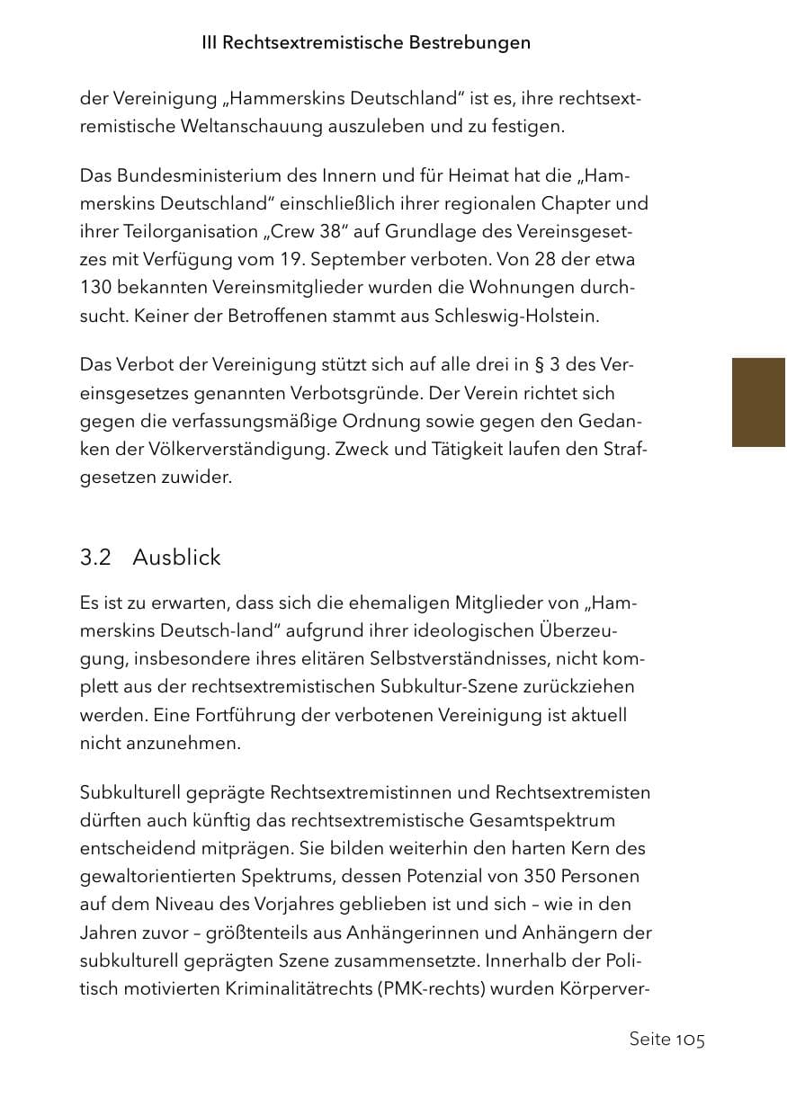Seite 129 des Verfassungsschutzbericht 2023 Schleswig-Holstein