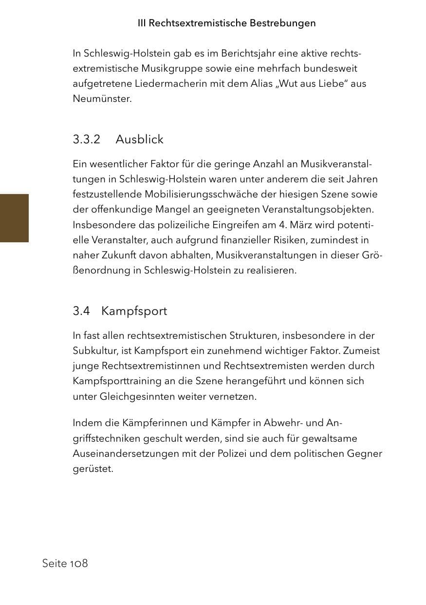 Seite 132 des Verfassungsschutzbericht 2023 Schleswig-Holstein