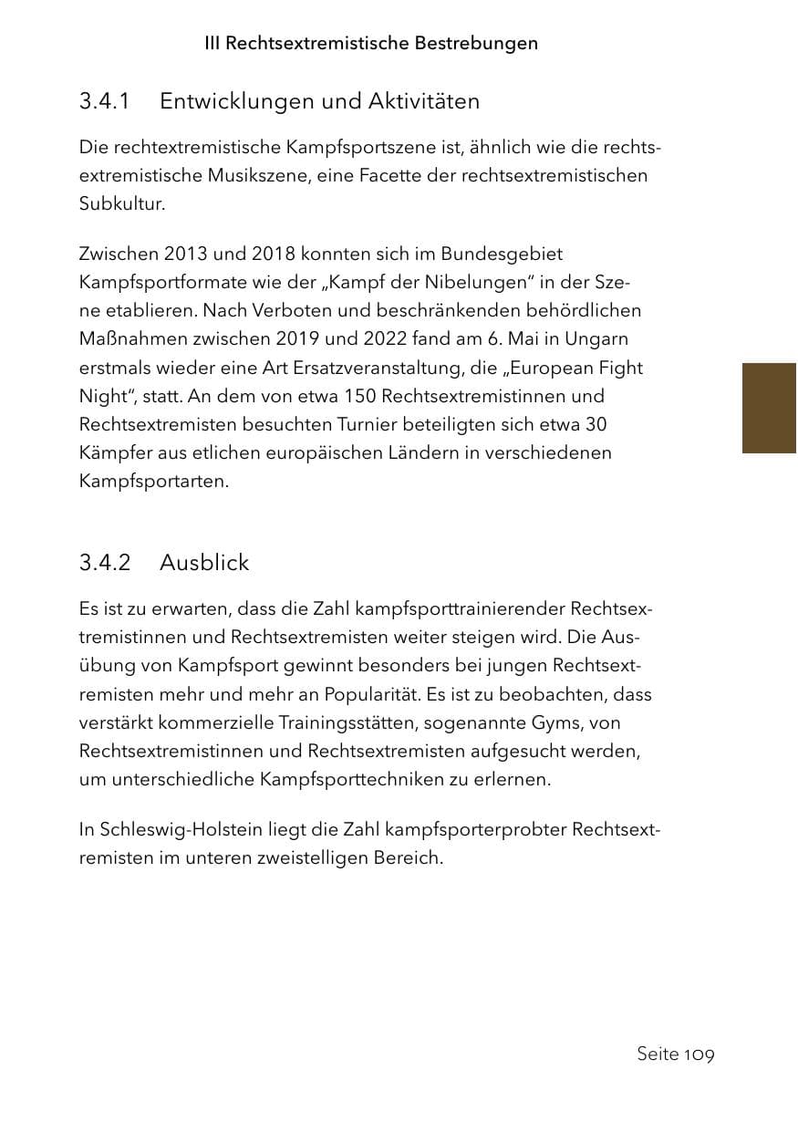 Seite 133 des Verfassungsschutzbericht 2023 Schleswig-Holstein
