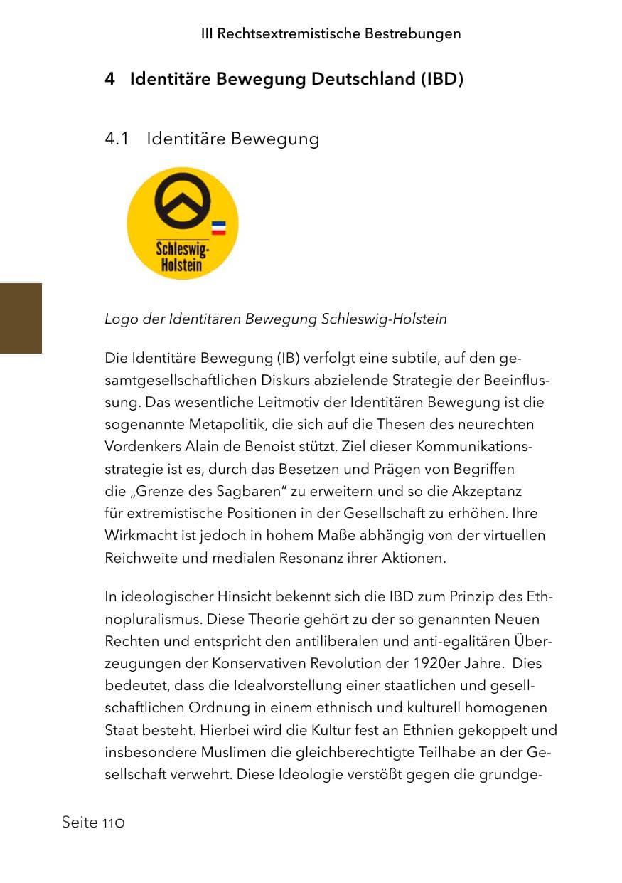 Seite 134 des Verfassungsschutzbericht 2023 Schleswig-Holstein