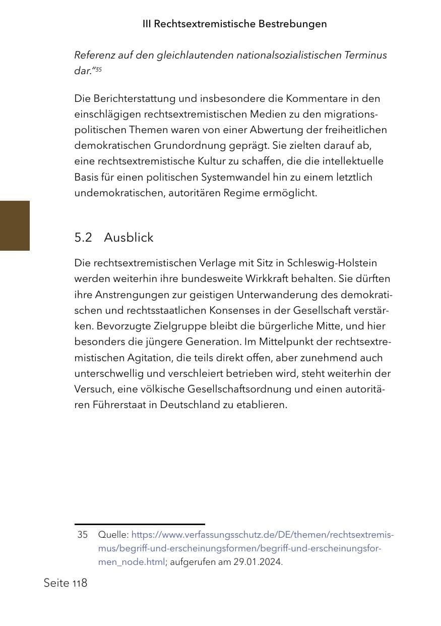 Seite 142 des Verfassungsschutzbericht 2023 Schleswig-Holstein