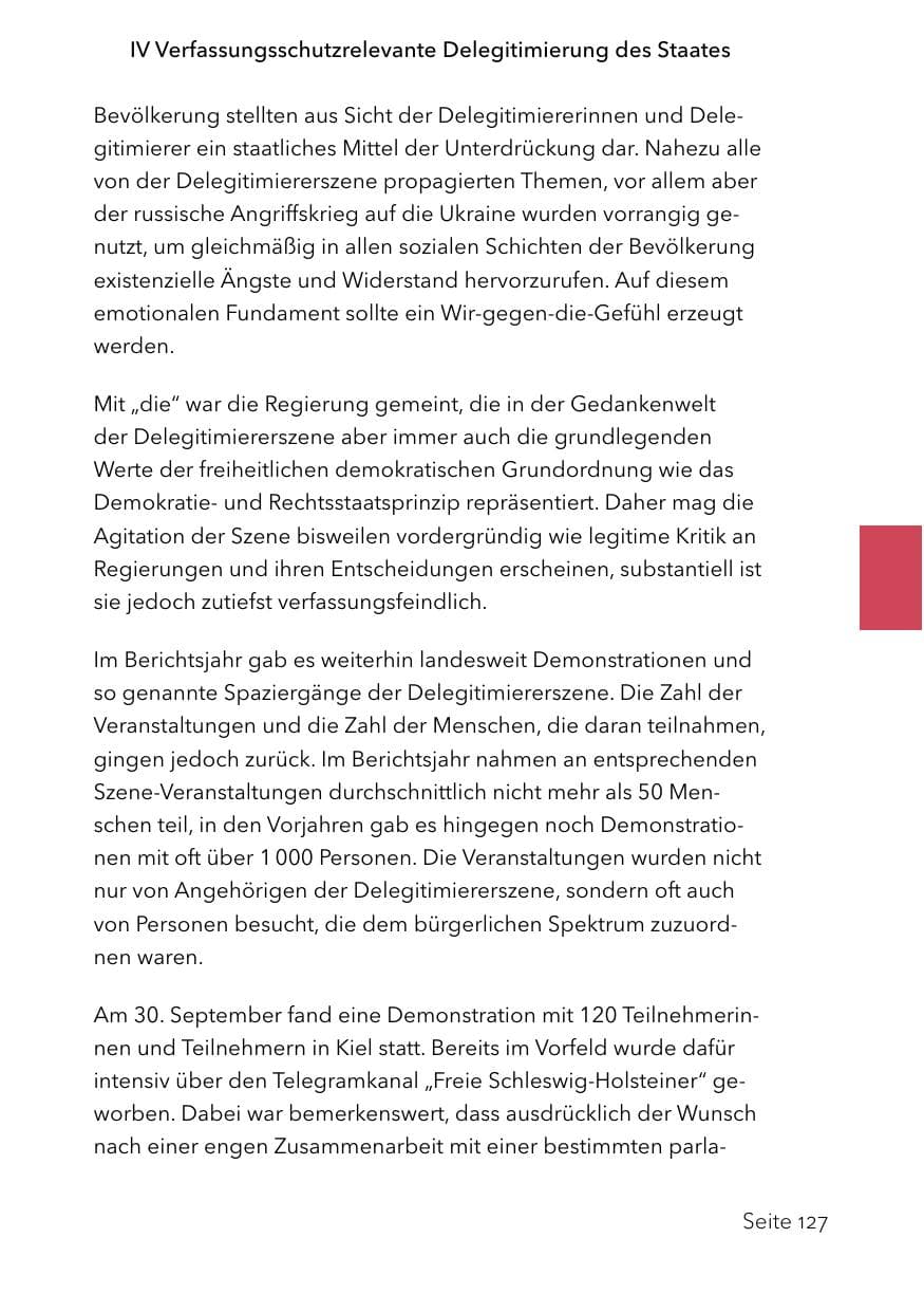 Seite 151 des Verfassungsschutzbericht 2023 Schleswig-Holstein