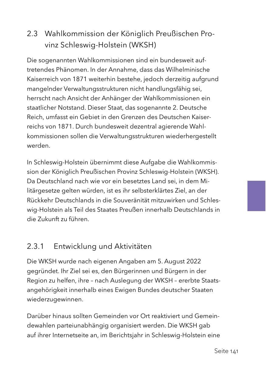 Seite 165 des Verfassungsschutzbericht 2023 Schleswig-Holstein