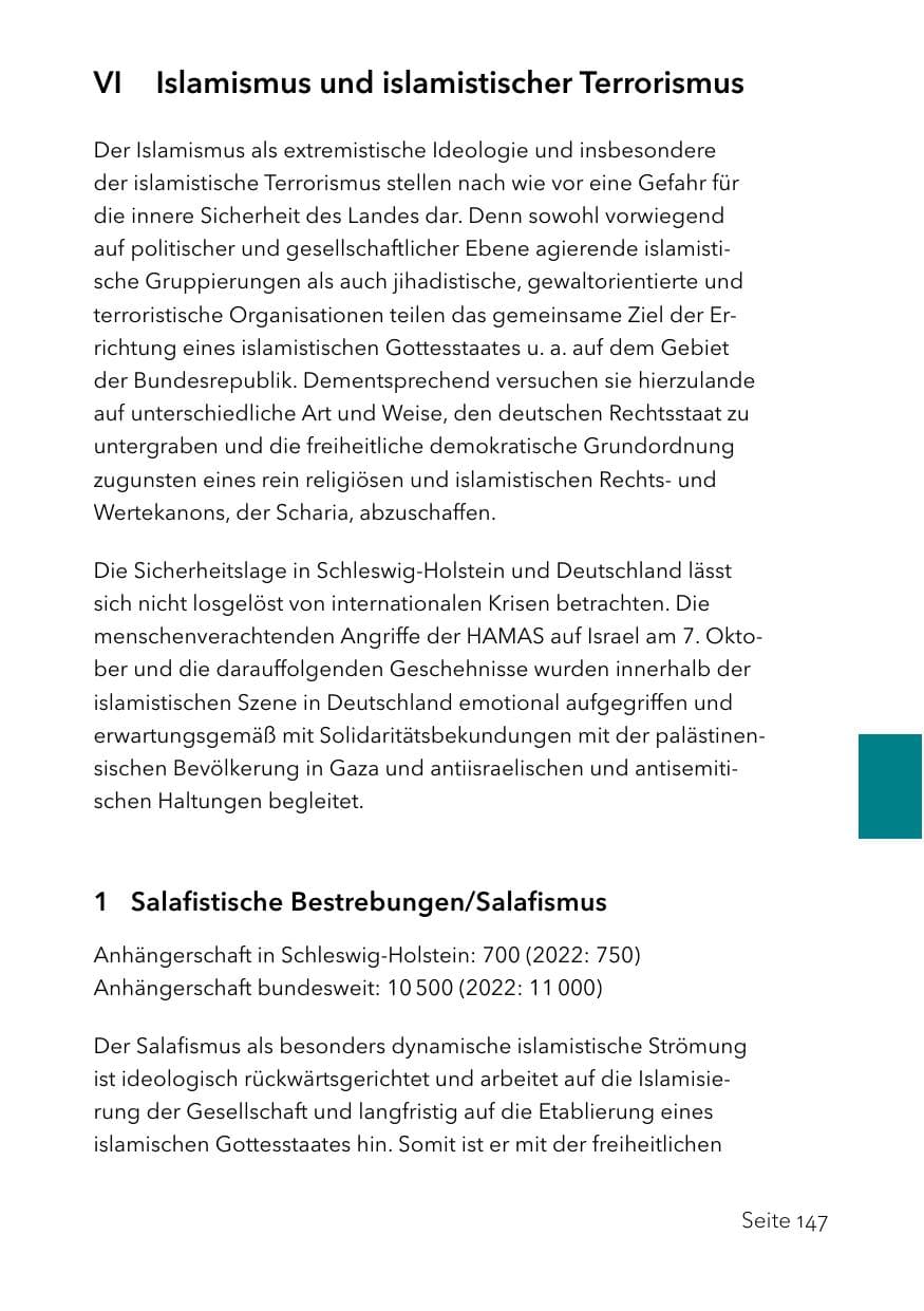 Seite 171 des Verfassungsschutzbericht 2023 Schleswig-Holstein