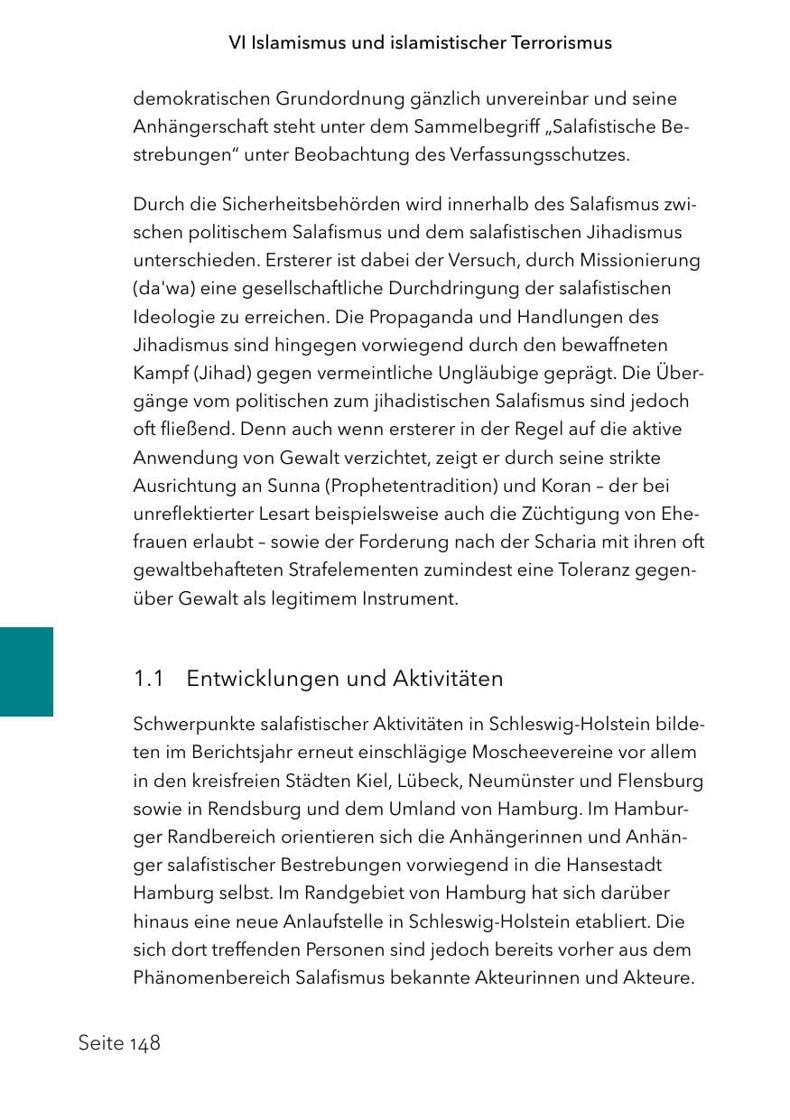 Seite 172 des Verfassungsschutzbericht 2023 Schleswig-Holstein