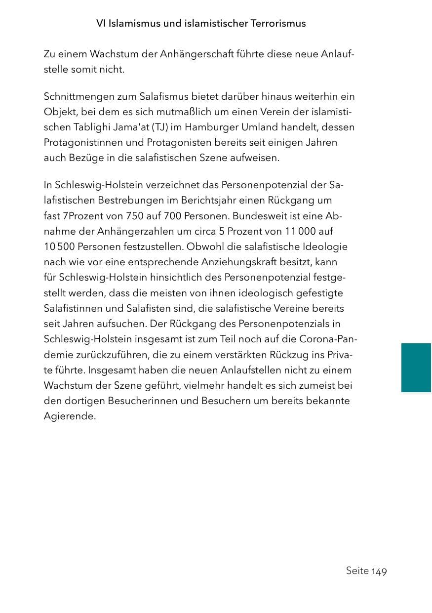 Seite 173 des Verfassungsschutzbericht 2023 Schleswig-Holstein