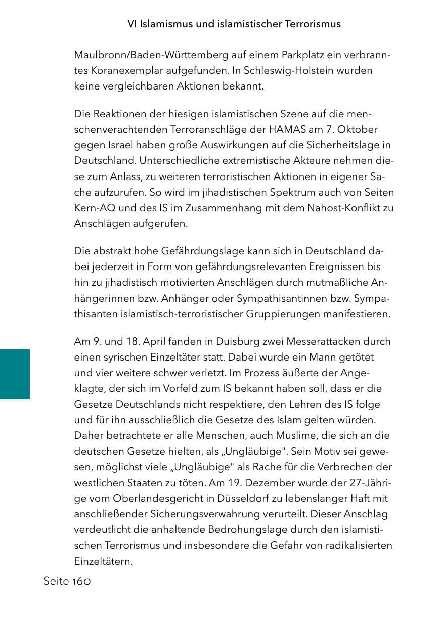 Seite 184 des Verfassungsschutzbericht 2023 Schleswig-Holstein