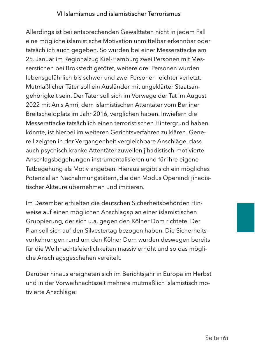 Seite 185 des Verfassungsschutzbericht 2023 Schleswig-Holstein