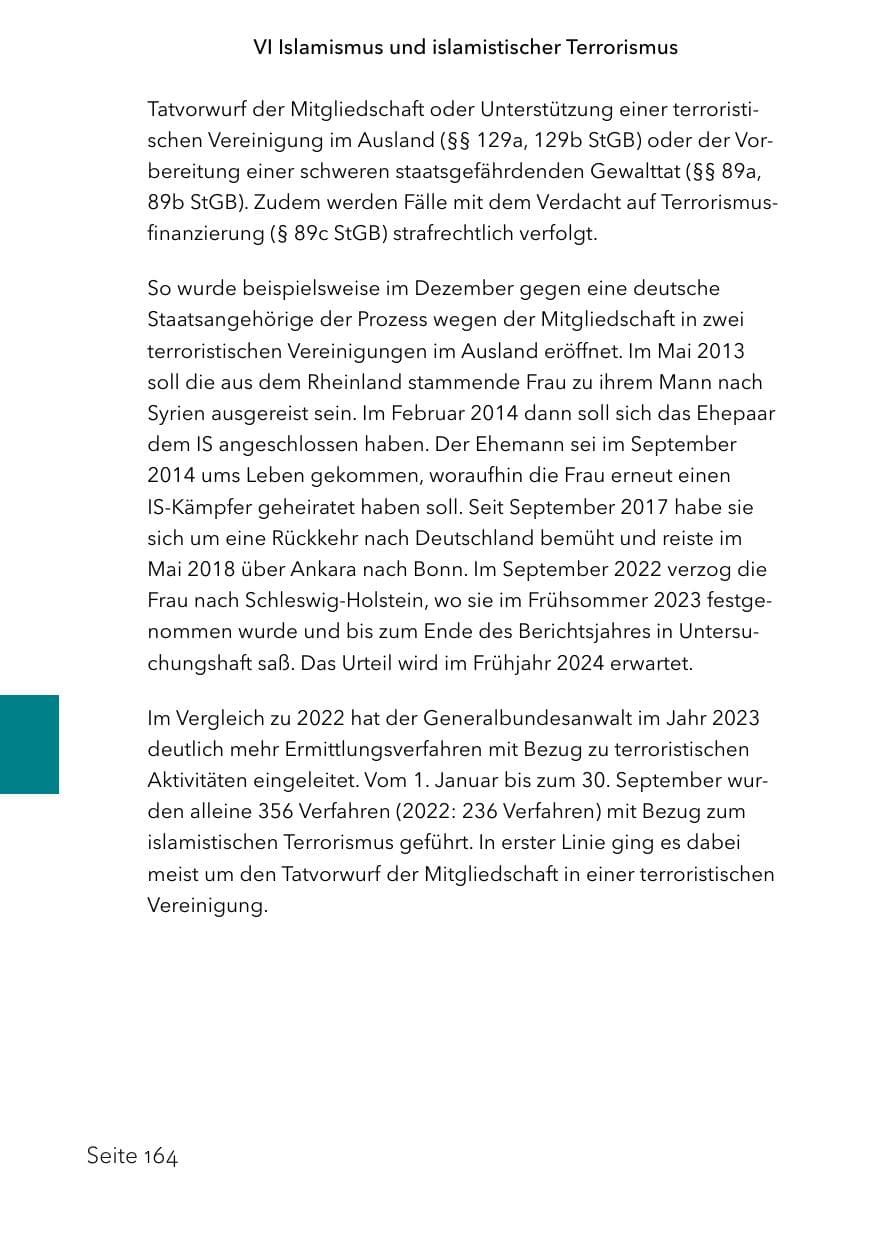 Seite 188 des Verfassungsschutzbericht 2023 Schleswig-Holstein