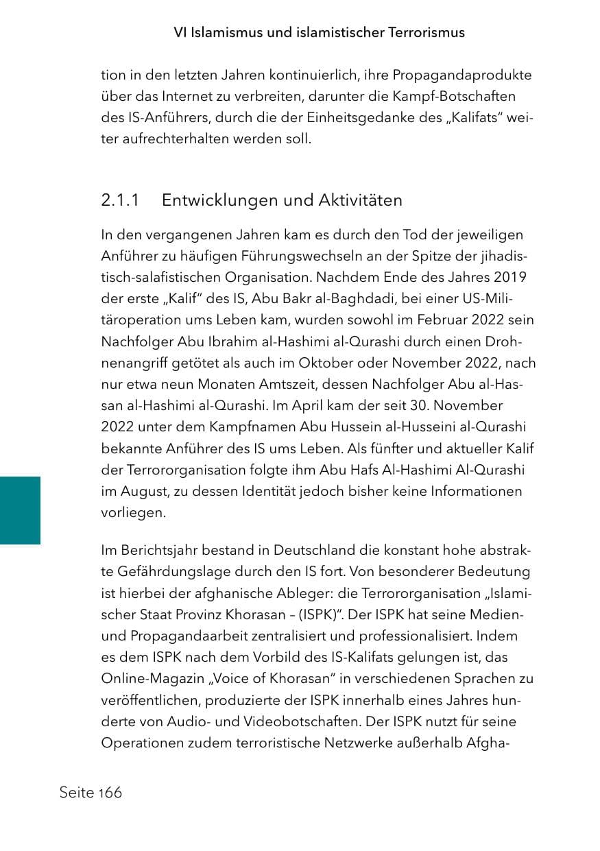 Seite 190 des Verfassungsschutzbericht 2023 Schleswig-Holstein