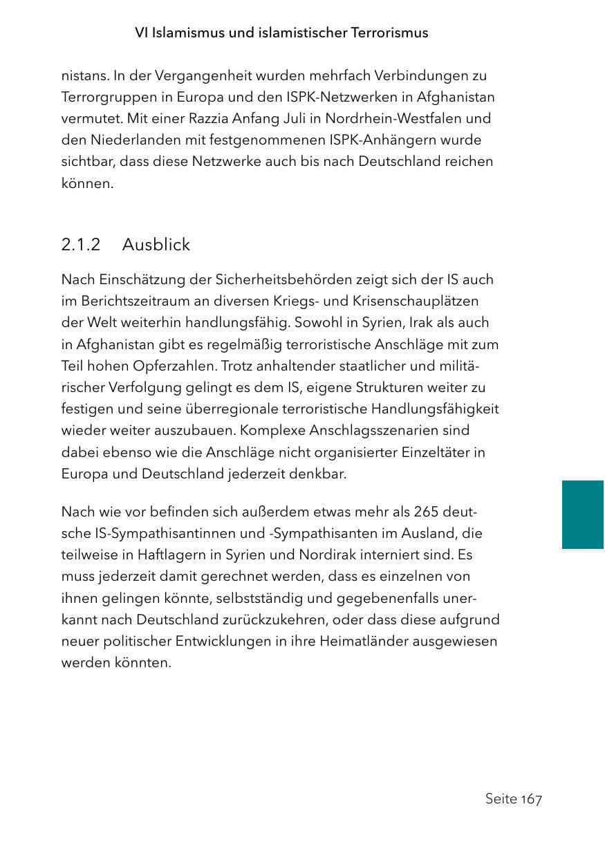 Seite 191 des Verfassungsschutzbericht 2023 Schleswig-Holstein