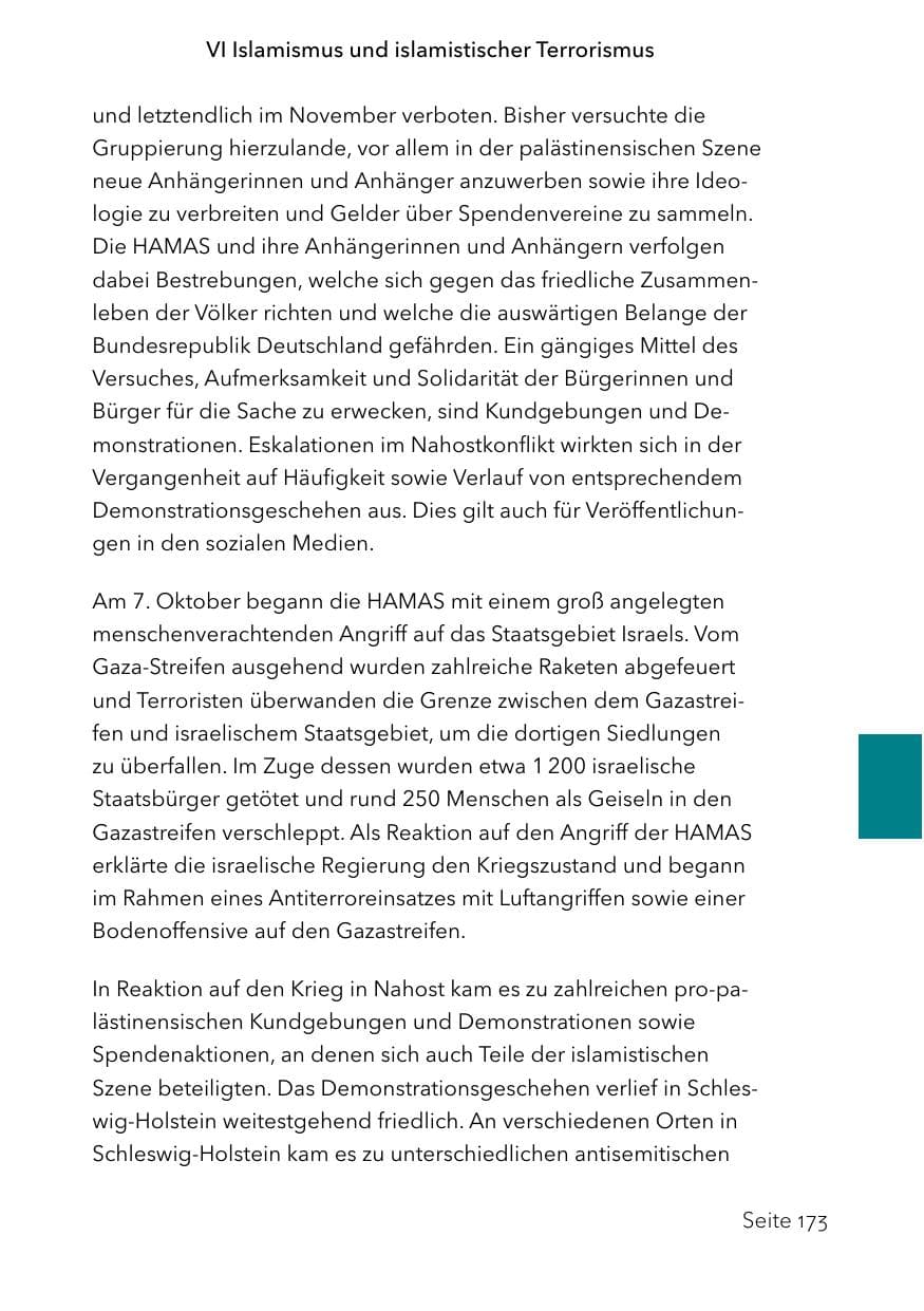 Seite 197 des Verfassungsschutzbericht 2023 Schleswig-Holstein