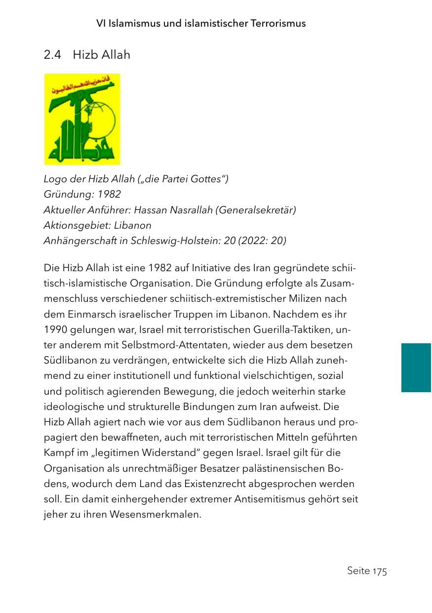 Seite 199 des Verfassungsschutzbericht 2023 Schleswig-Holstein