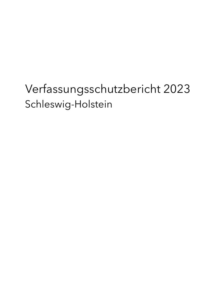 Seite 3 des Verfassungsschutzbericht 2023 Schleswig-Holstein