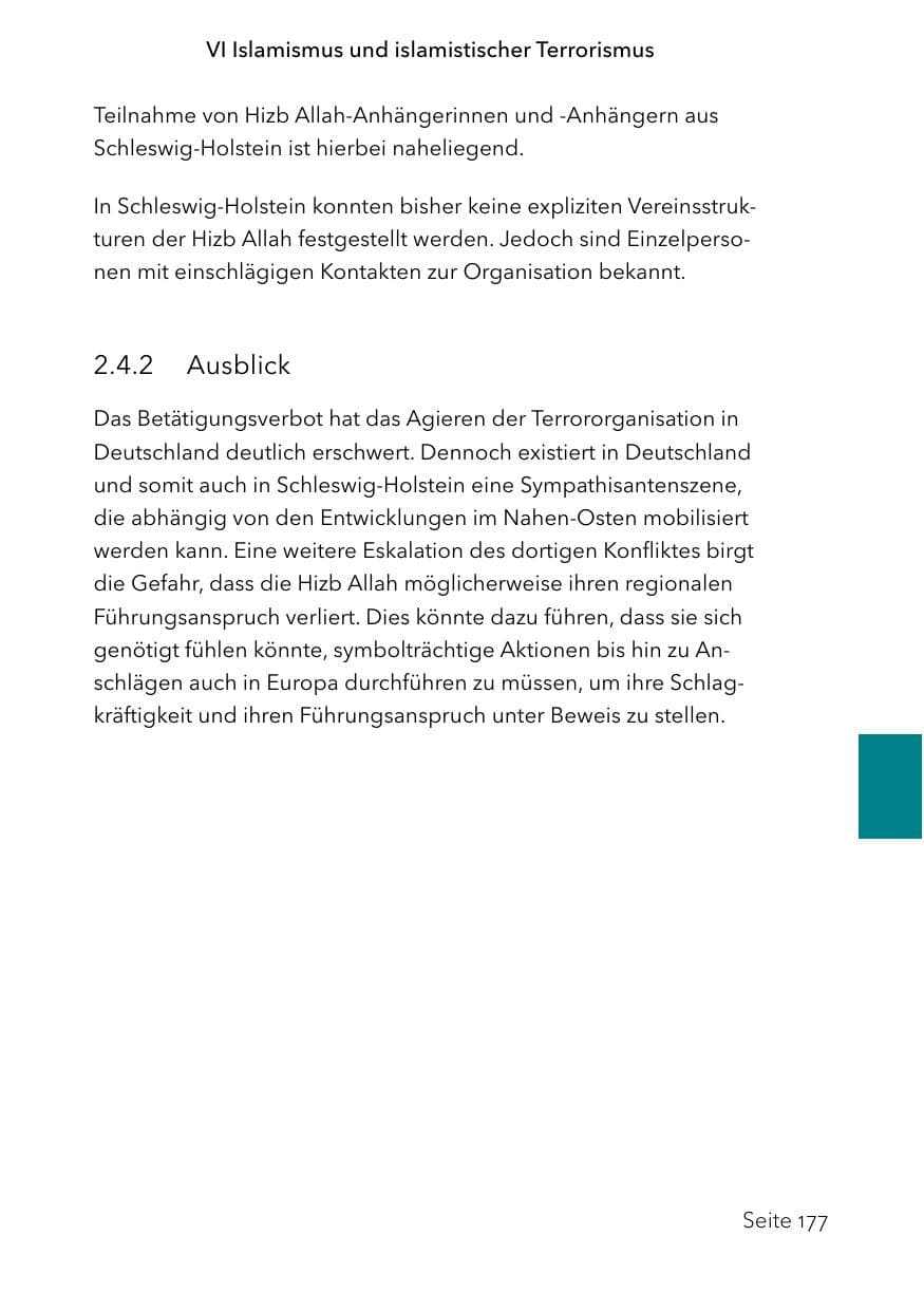 Seite 201 des Verfassungsschutzbericht 2023 Schleswig-Holstein