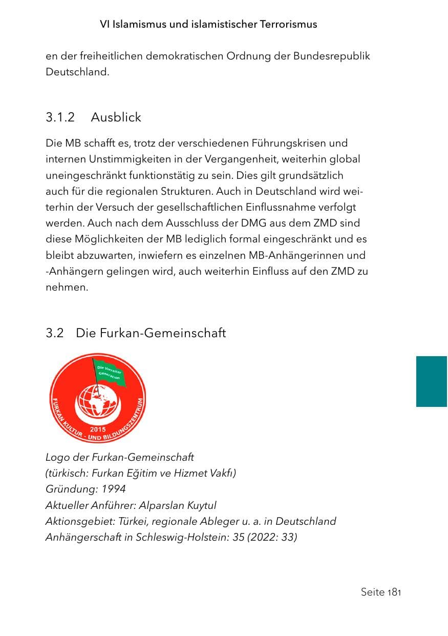 Seite 205 des Verfassungsschutzbericht 2023 Schleswig-Holstein