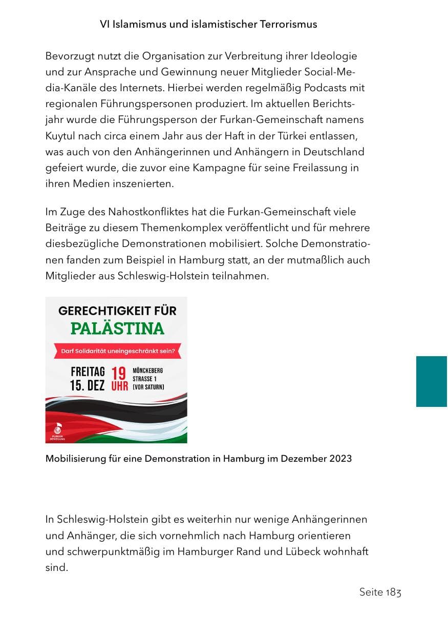 Seite 207 des Verfassungsschutzbericht 2023 Schleswig-Holstein