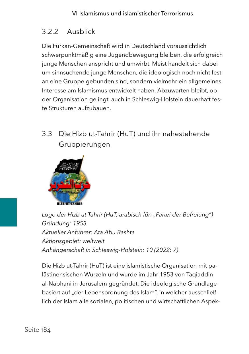 Seite 208 des Verfassungsschutzbericht 2023 Schleswig-Holstein