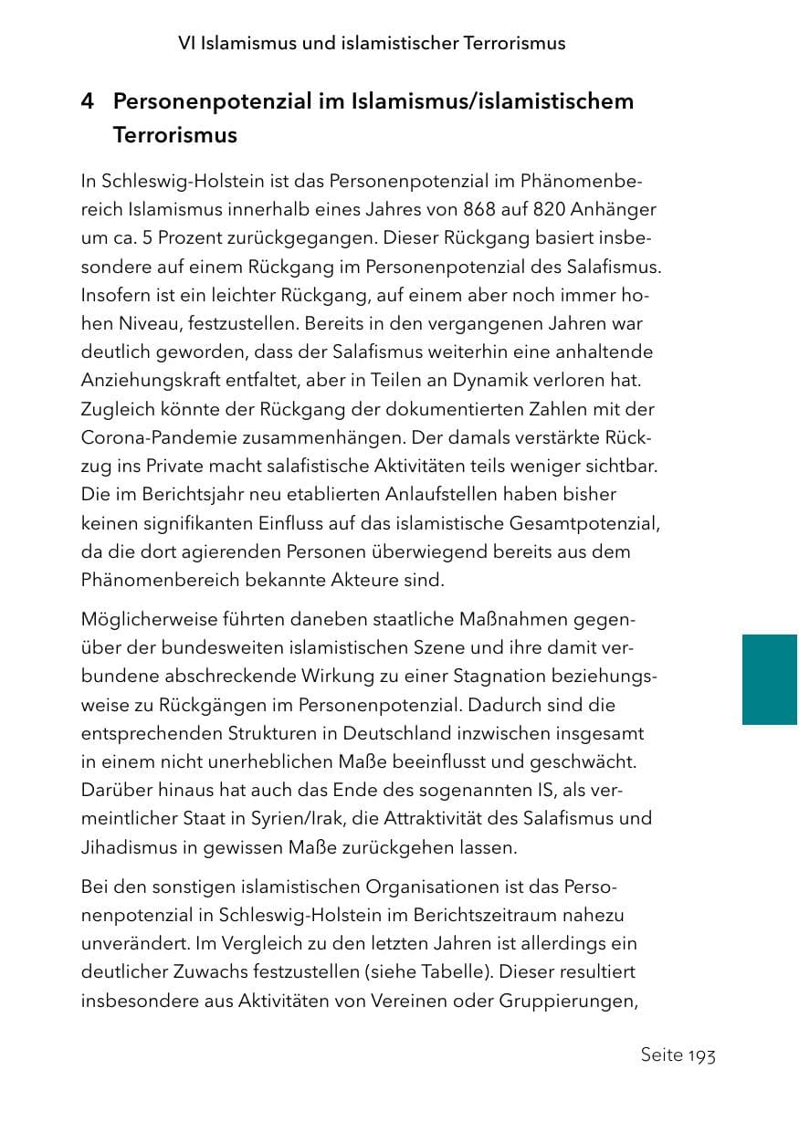 Seite 217 des Verfassungsschutzbericht 2023 Schleswig-Holstein
