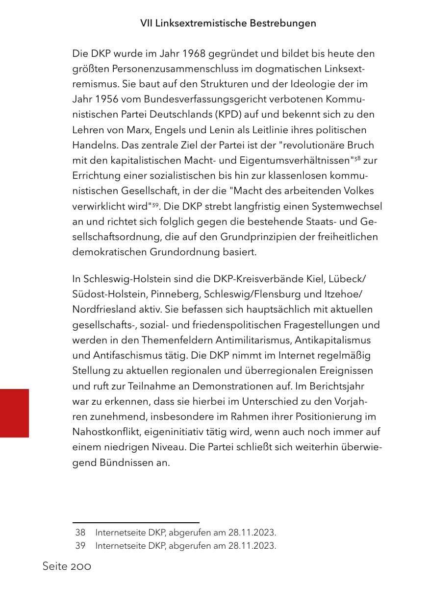 Seite 224 des Verfassungsschutzbericht 2023 Schleswig-Holstein